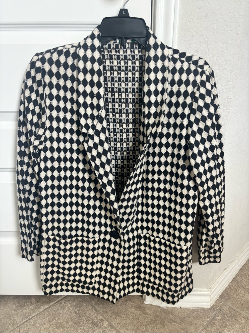 Vintage 80s 90s Willow Ridge Diamond Pattern Knit Blazer